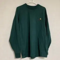 Carhartt Mダークグリーン 長袖Tシャツ