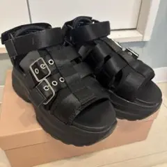 WEGO 黒 ブラック Mサイズ レディースサンダル ベルト付き 厚底