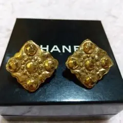 【CHANEL】イヤリング 刻印 ゴールド ヴィンテージ 美品【⑦】