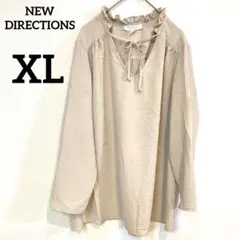 NEW DIRECTIONS【XL】ベージュ 長袖シャツ リボン