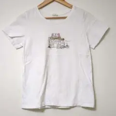 【美品】ピーポッド コットンTシャツ ホワイト M 半袖 ベーシック万能シンプル