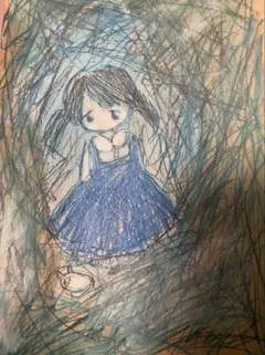 ドローイング 女の子 アクリル画