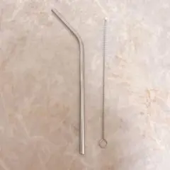 【新品未使用】ステンレスストロー ブラシ付き