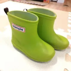 【美品】レインブーツ stample スタンプル 長靴 14cm 黄緑