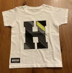 Hロゴ刺繍 ホワイトTシャツ Lサイズ