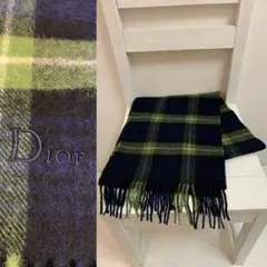 Christian Dior PARIS スコットランド製 チェック柄 マフラー