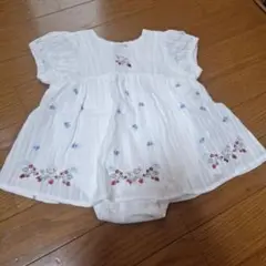 petit main 刺繍入りロンパース 80 タグ付き