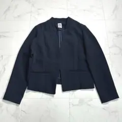 MKミッシェルクラン【洗える】カラーレスジャケット　ネイビー　紺色　背抜き　夏用