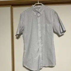 UNIQLO ユニクロ　半袖シャツ L チェック柄　未使用品　やや汚れあり