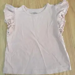 【美品】ピンクTシャツ（ノースリーブ） 95cm