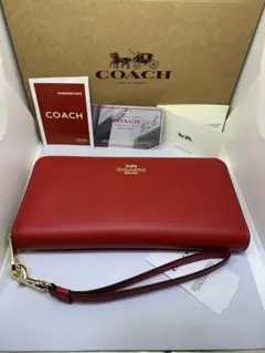 COACH　コーチ　C3441　長財布　ストラップ付　1941レッド　IMF8Q