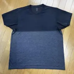 ユニクロ ドライEXクルーネックT （カラーブロック・半袖） ブラック 3XL