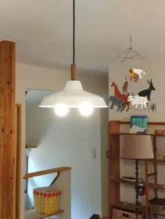 ◯ホワイトペンダントライト 2灯◯電球付き