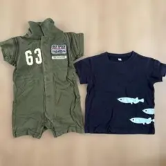 80cm 男の子　半袖　ロンパース＆無印良品Tシャツ