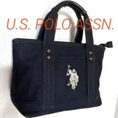 U.S. POLO ASSN. ロゴ エンブレム 刺繍 デザイン ハンドバッグ