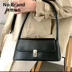 (未使用品) フェイクレザー ショルダーバッグ ハンドバッグ 黒 コンパクト