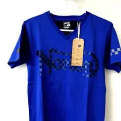 【新品タグ付】Norton Vネック Tシャツ 両面刺繍　ブルー　Ｓサイズ