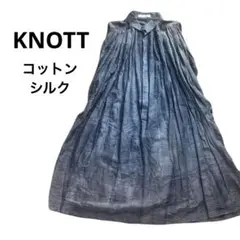 KNOTT ノット ギャザーブラウス ノースリーブ 綿シルク