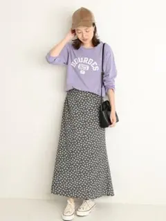 秋冬物★美品★スローブイエナ フラワープリントバックフレアスカート定12100円