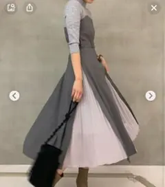 フレイアイディー プリーツ コンビベアワンピース