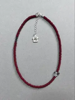 Polka dot heart necklace(red)