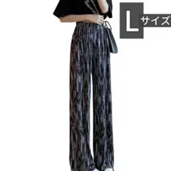 【美品】MaxWant★ワイドパンツ★L★ブラック★薄手★楽ちん★ウエストゴム