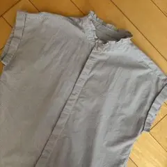 ロペピクニック　ストライプ バンドカラー 半袖シャツ　38