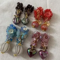 ハンドメイド　コネクター　チャーム　4ペア
