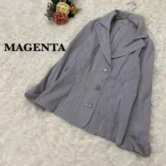 【マゼンタ】MAGENTA ネイビー×ホワイトのストライプ　ジャケットLサイズ