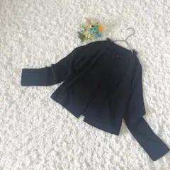 フェリシモ　ファー付き　カーディガン　ウール混　サイズ2