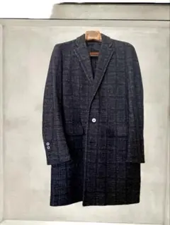 未使用に近い⭐️ジョゼフオム チェスターコート 千鳥格子 46サイズ ウール 095-202503040029_1.jpg