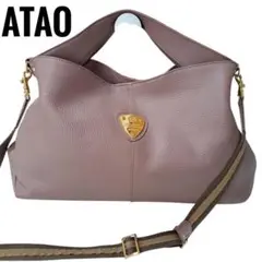 【ATAO】エルヴィ ショルダーバッグハンドバッグ 2Way ピンク　袋付