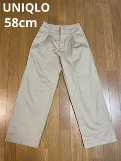UNIQLO 58cm ハイウエストチノ ワイドパンツ