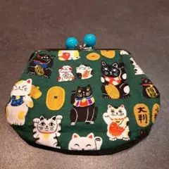 招き猫柄がま口財布 コインケース 購入品
