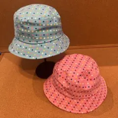 ドット柄　ハット56cm セット