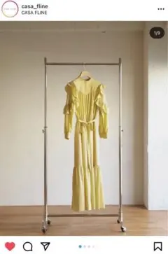CASA FLINEキーネックフリルマーメイドドレス