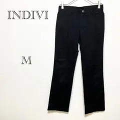 インディヴィ INDIVI カジュアルパンツ 【M】 黒 ストレッチ シンプル