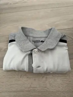 LACOSTE　ラコステ　ポロシャツ　ホワイト　グレー　メンズ　Mサイズ程度
