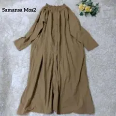サマンサモスモス　アソートシャーリングネックワンピース ワンピース　リネン