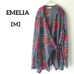 和風羽織　EMELIA 【M】フラワー柄 カーディガン 　総柄　レトロ