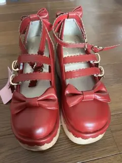 Chalmiere シャルミエール　木底風パンプス　ワイン　Mサイズ