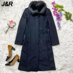【極美品✨】Ju0026R フォックスファー付きロングコート アンゴラ100% ブラック