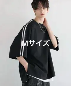 LILLサイドスリットコットンポンチシルケットライク5分袖ドレープカットソー