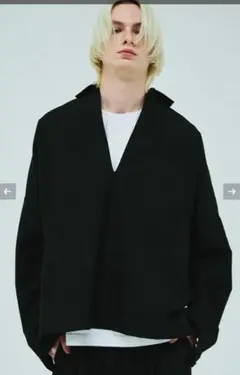 OPENING ACT 尾州ウールスキッパービッグシルエットロングスリーブシャツ