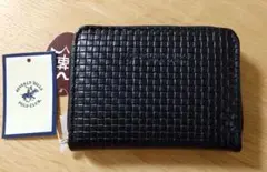 ビバリーヒルズポロクラブ 小銭入れ 黒 レザー本革 チェック