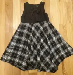 150cm チェックフリルワンピース