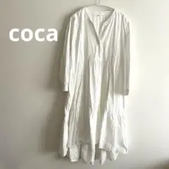 coca コカ　ティアード シャツワンピース チュニック ホワイト　新品