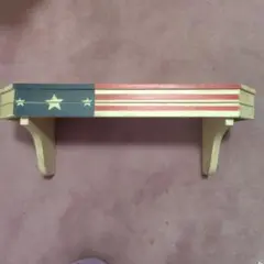 カントリー家具　アメリカ国旗デザイン 木製シェルフ