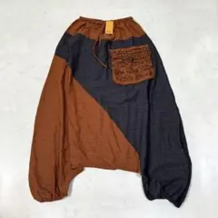 タグ付き チャイハネ Chang ビッグポケット サルエル パンツ オレンジ