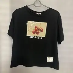 Pinklatte チェリー柄 ブラック Tシャツ M